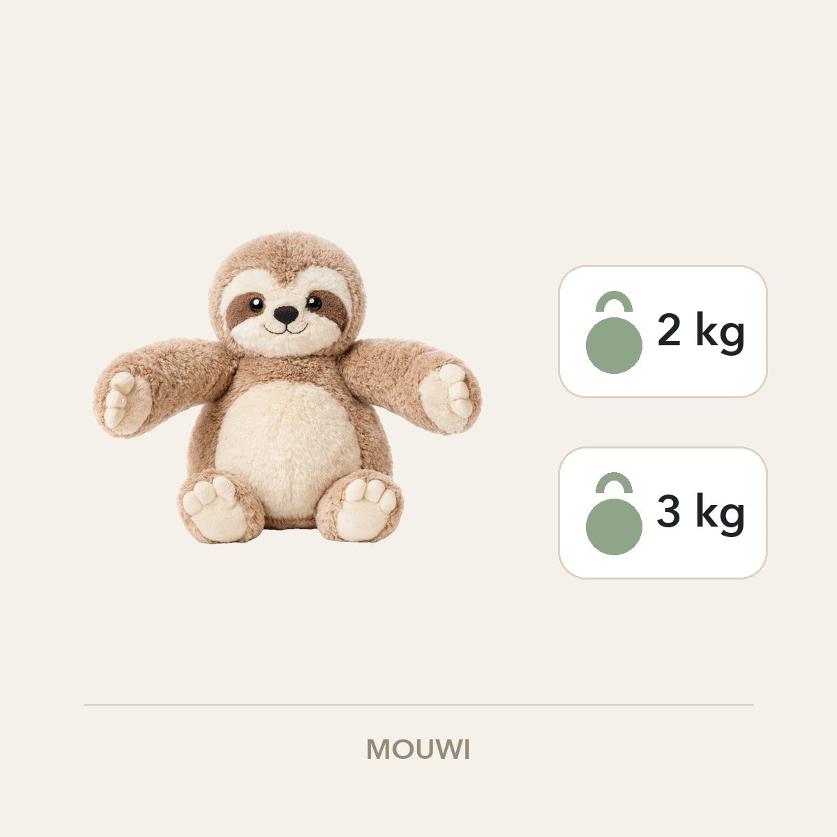Luiaard in 2 of 3 kilo